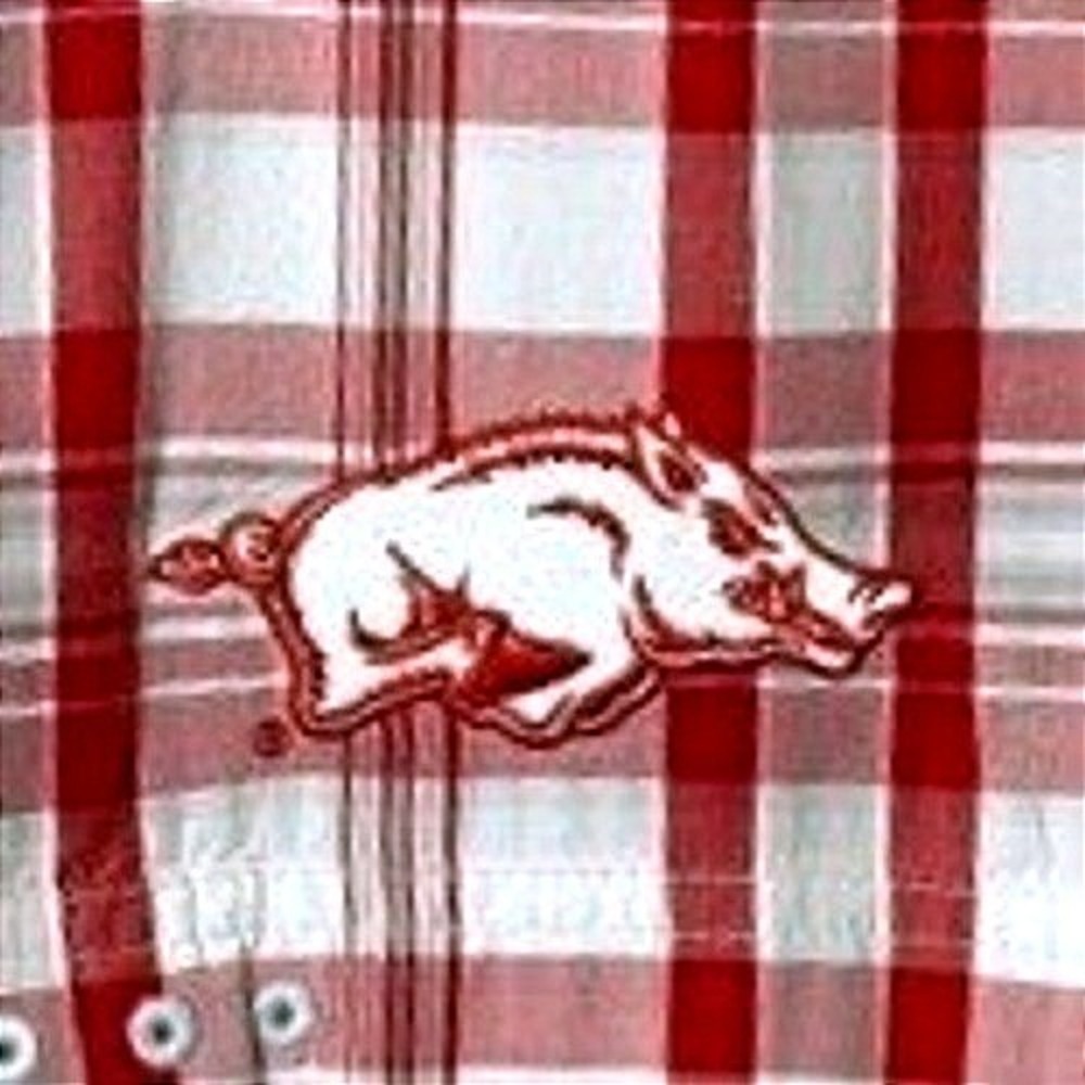 Columbia Arkansas Razorbacks Shirt Mens 2XL Red Plaid Super Bonehead PFG LS - Picture 2 of 11